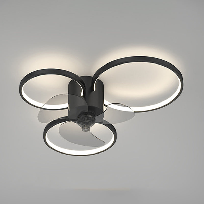 Black LED Ceiling Fan Light Multi-Light LED Ceiling Mount Lamp for Bedroom