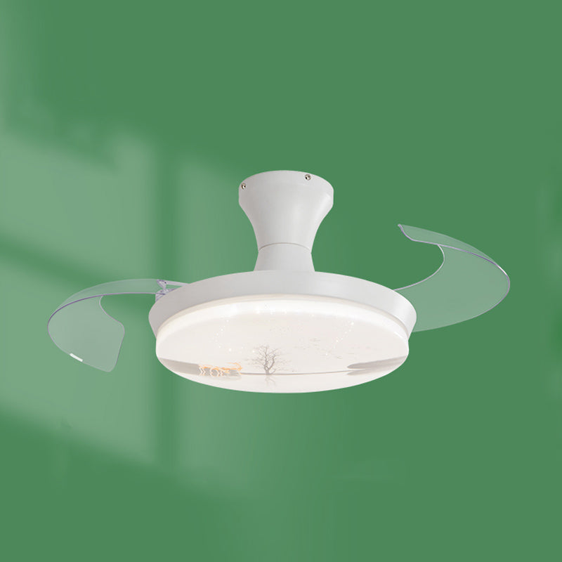 LED Ceiling Fan Light Modern 1-Light Ceiling Mount Lamp with Acrylic Shade for Bedroom