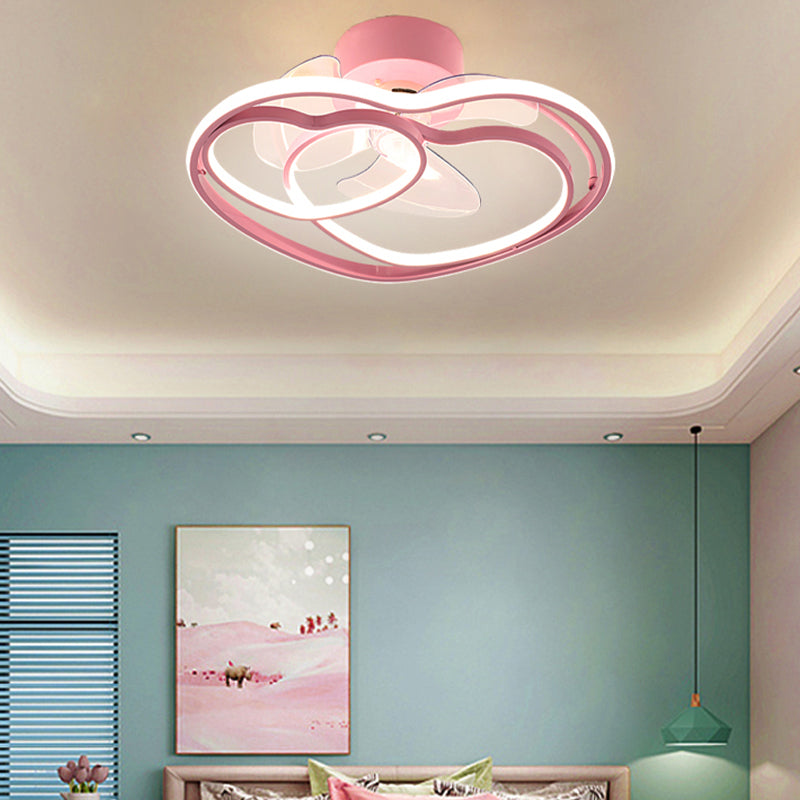 Simple Ceiling Fan Light Modern Multi-Light LED Ceiling Mount Lamp for Bedroom