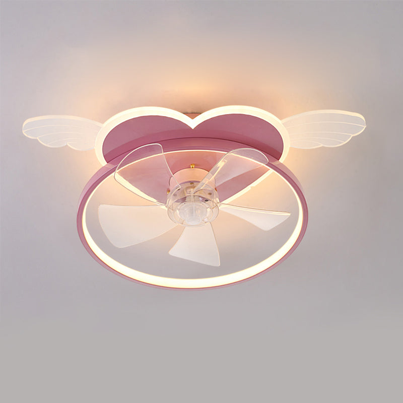 Simple Ceiling Fan Light Modern Multi-Light LED Ceiling Mount Lamp for Bedroom