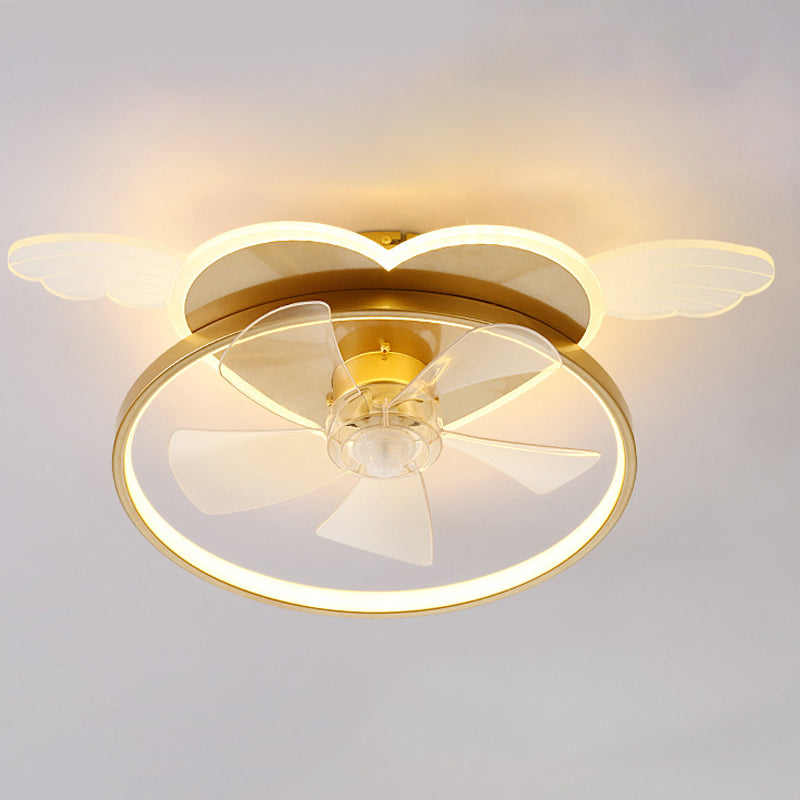 Simple Ceiling Fan Light Modern Multi-Light LED Ceiling Mount Lamp for Bedroom