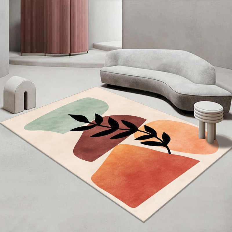 Orange Color Piece Carpet Polyester Casual Carpet Stain Resistant Carpet for Home Decor