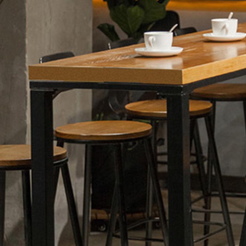 Coffee Shop Bar Height Counter Height Table Industrial Solid Wood Rectangle Pub Table