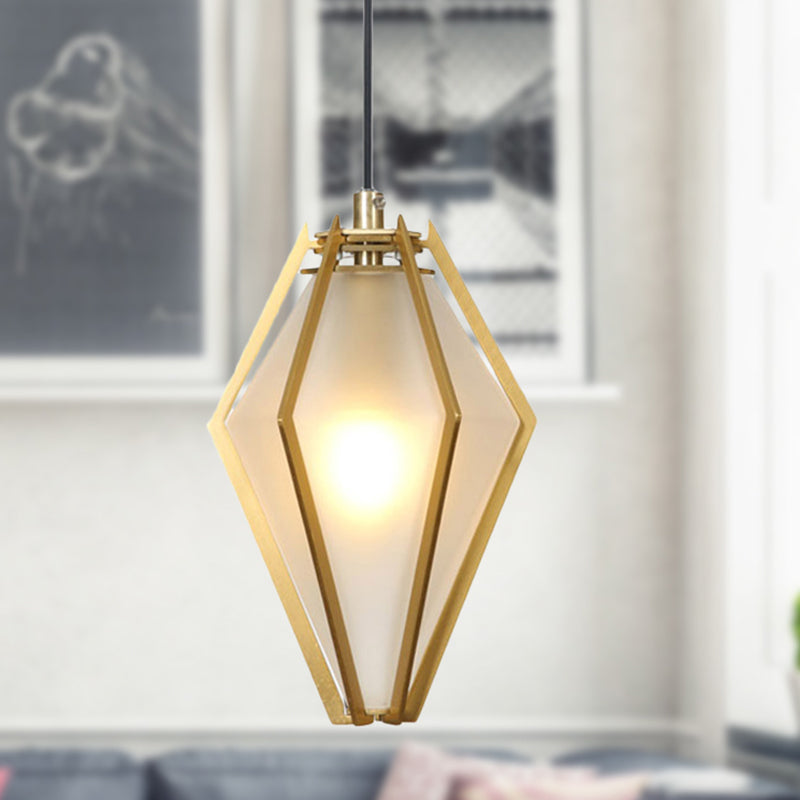 Diamond Office Room pendentif vert clair / verre blanc 5 "/6,5" / 10 "de large 1 lumière moderne plafond suspendu