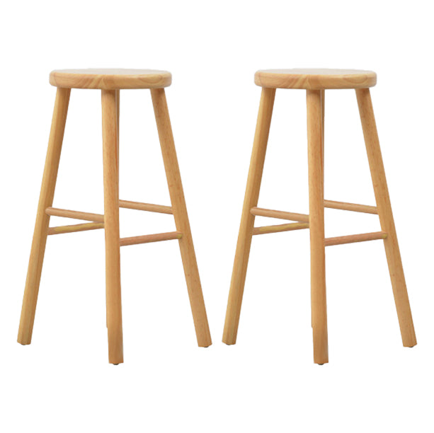 Living Room Simple Wood Barstool 4 Legs Bar Stool with Pedal