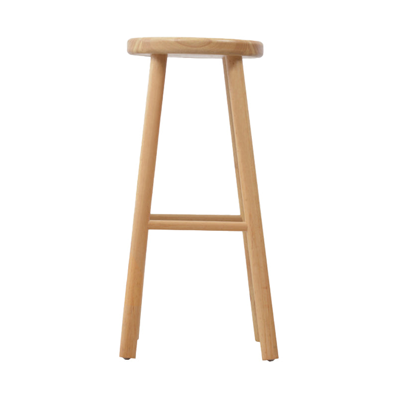 Living Room Simple Wood Barstool 4 Legs Bar Stool with Pedal