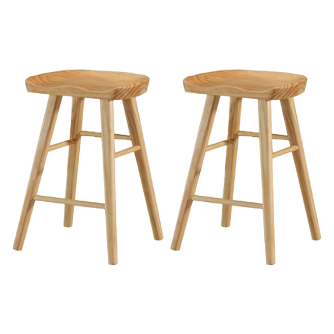 Restaurant Simple Wood Barstool Wood 4 Legs Bar Stool with Pedal