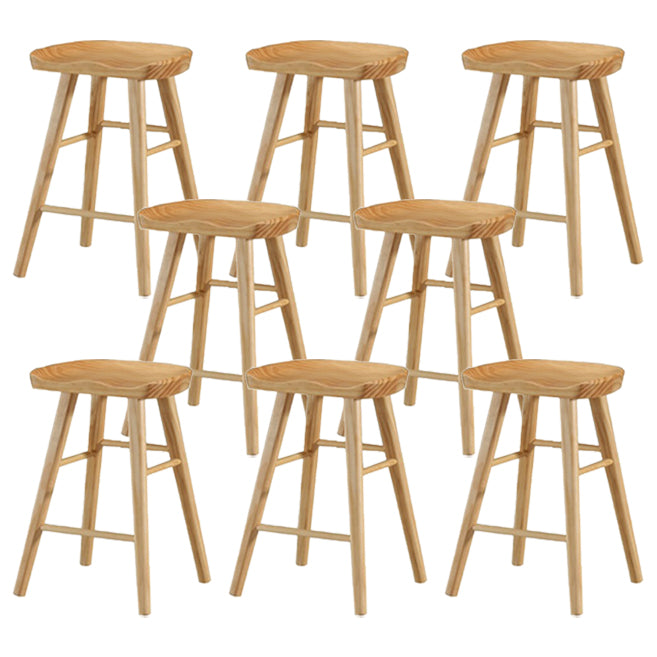 Restaurant Simple Wood Barstool Wood 4 Legs Bar Stool with Pedal