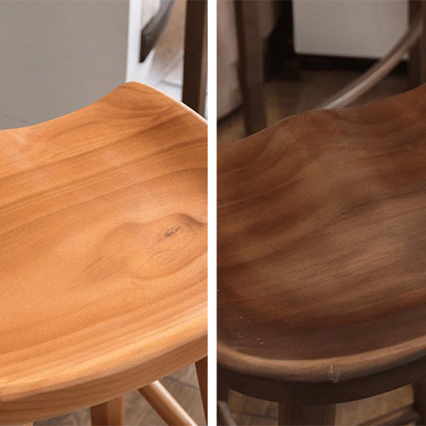 Restaurant Simple Wood Barstool Wood 4 Legs Bar Stool with Pedal