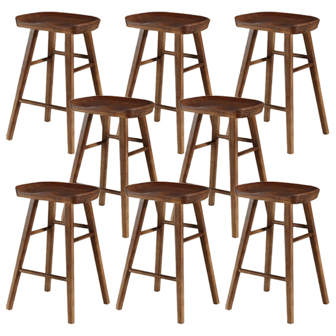 Restaurant Simple Wood Barstool Wood 4 Legs Bar Stool with Pedal