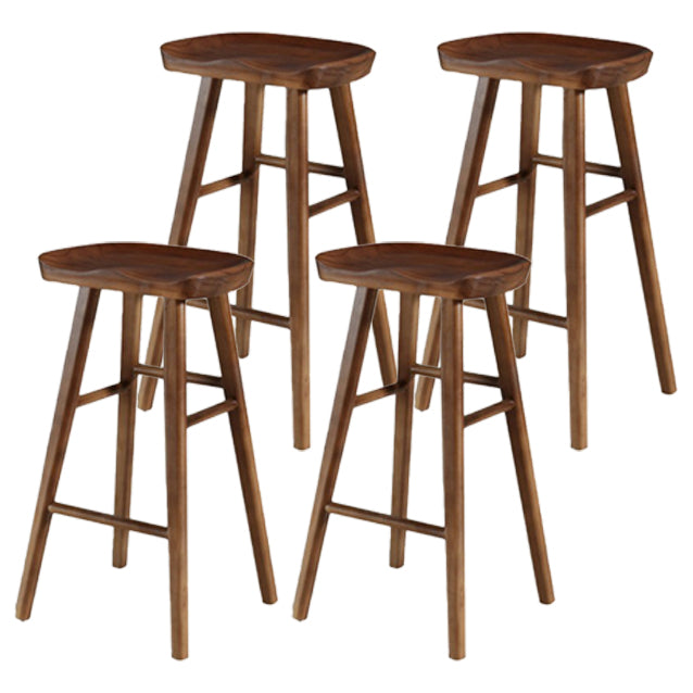 Restaurant Simple Wood Barstool Wood 4 Legs Bar Stool with Pedal