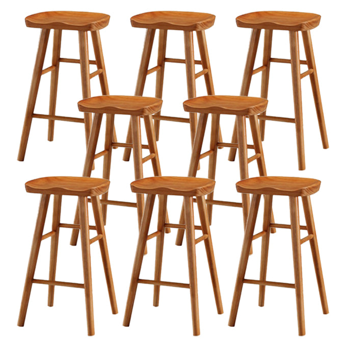 Restaurant Simple Wood Barstool Wood 4 Legs Bar Stool with Pedal