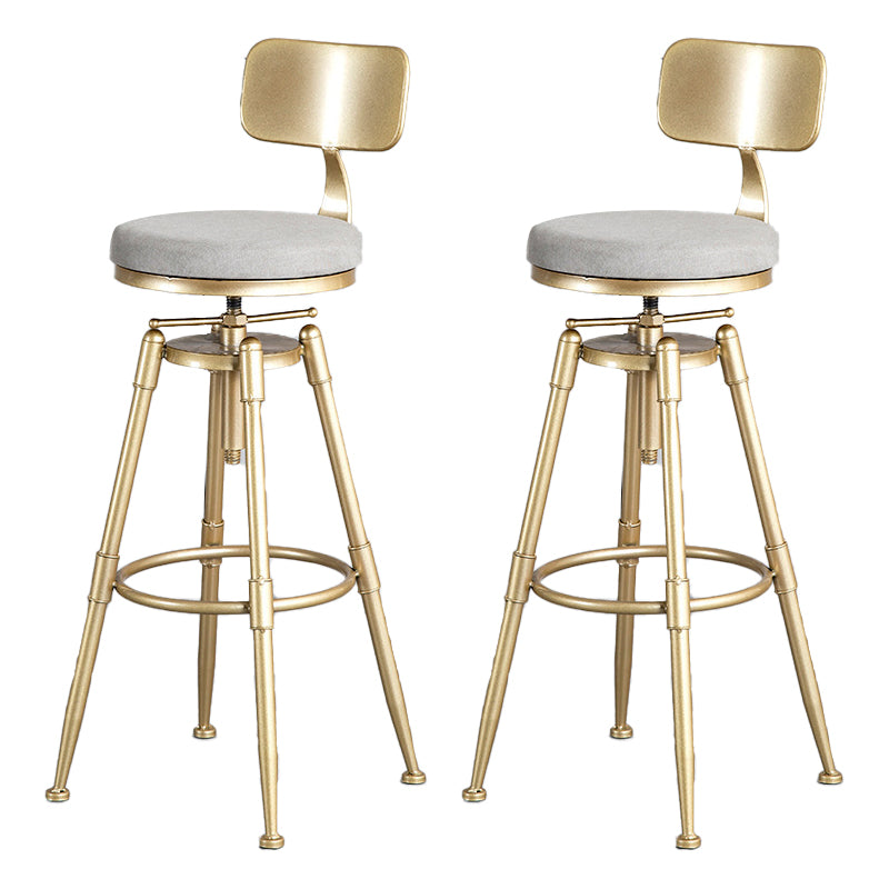 Living Room Glam Style Barstool Gold 4 Legs Bar Stool with Pedal