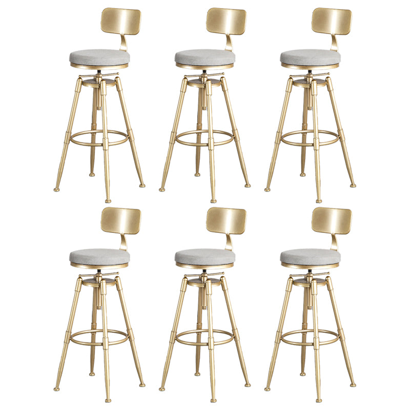 Living Room Glam Style Barstool Gold 4 Legs Bar Stool with Pedal