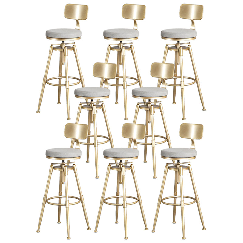 Living Room Glam Style Barstool Gold 4 Legs Bar Stool with Pedal