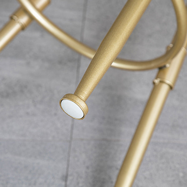 Living Room Glam Style Barstool Gold 4 Legs Bar Stool with Pedal