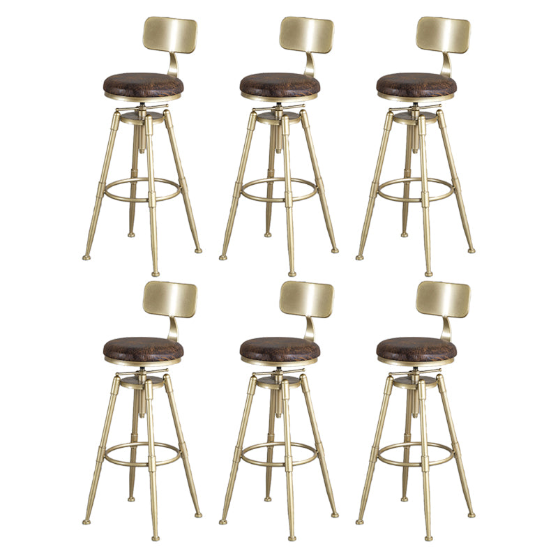 Living Room Glam Style Barstool Gold 4 Legs Bar Stool with Pedal