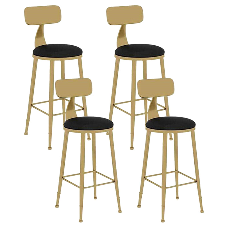 Nordic Style Leather Upholstered Barstool Gold Base Bar Stool for Living Room