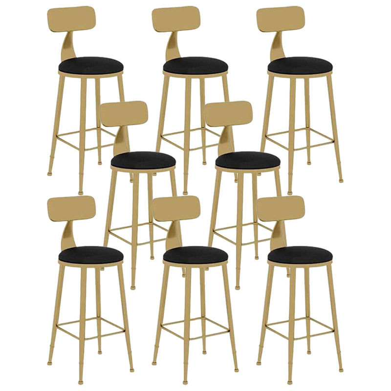 Nordic Style Leather Upholstered Barstool Gold Base Bar Stool for Living Room