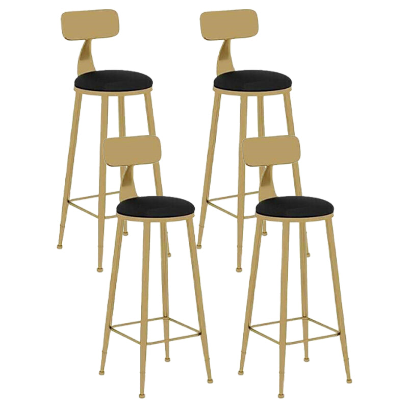 Nordic Style Leather Upholstered Barstool Gold Base Bar Stool for Living Room