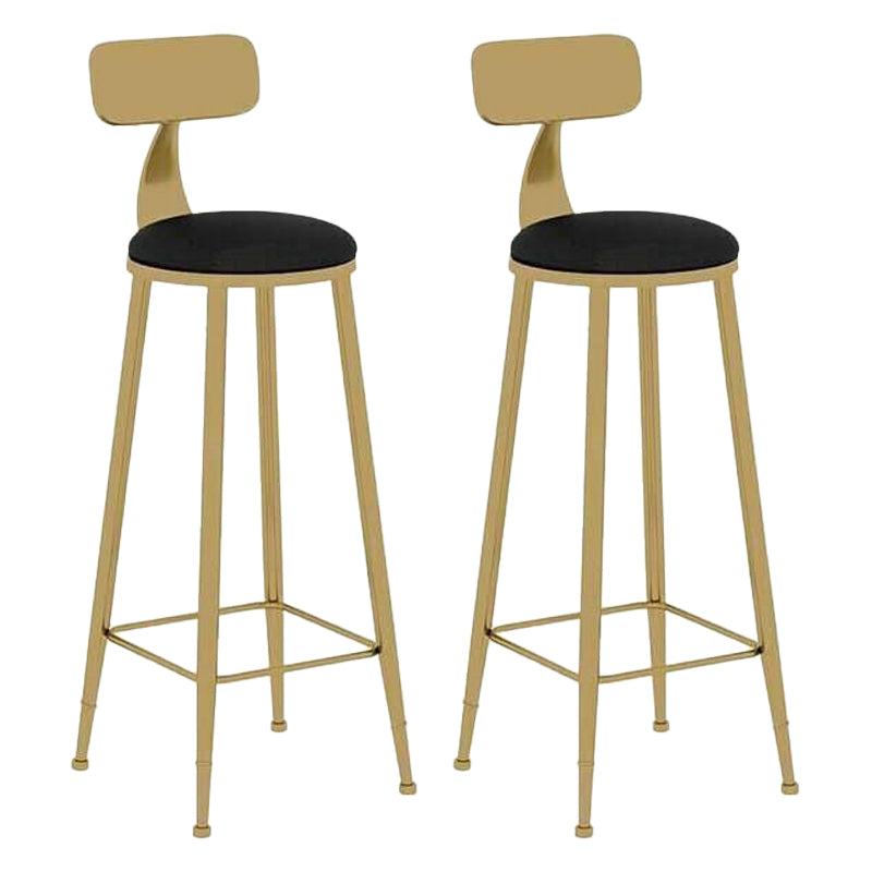 Nordic Style Leather Upholstered Barstool Gold Base Bar Stool for Living Room