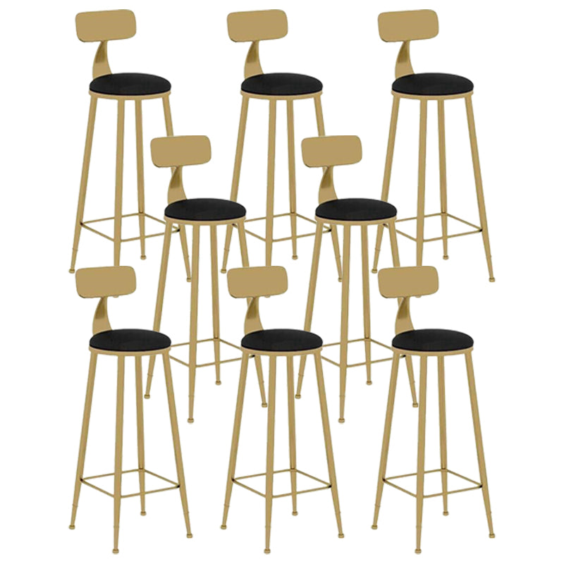 Nordic Style Leather Upholstered Barstool Gold Base Bar Stool for Living Room