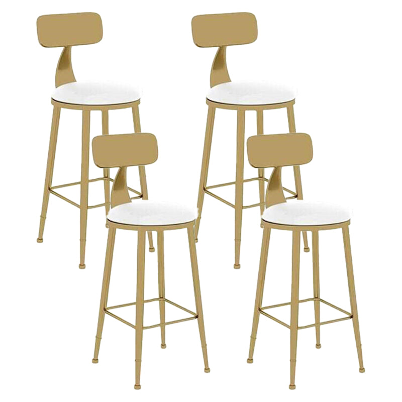 Nordic Style Leather Upholstered Barstool Gold Base Bar Stool for Living Room
