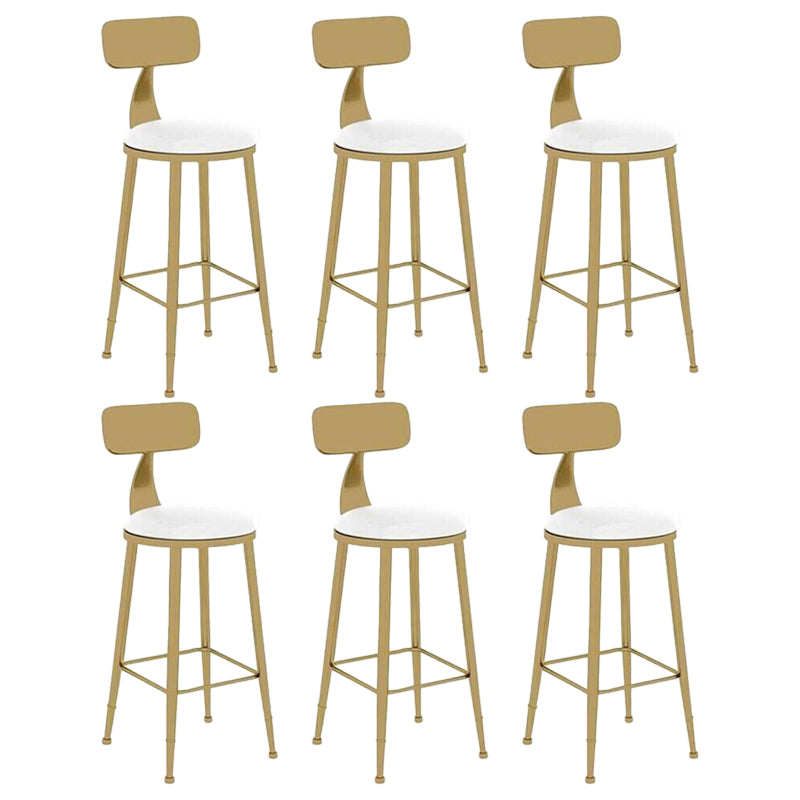 Nordic Style Leather Upholstered Barstool Gold Base Bar Stool for Living Room