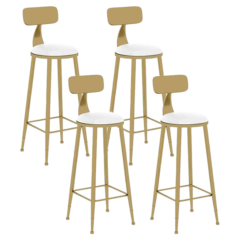 Nordic Style Leather Upholstered Barstool Gold Base Bar Stool for Living Room