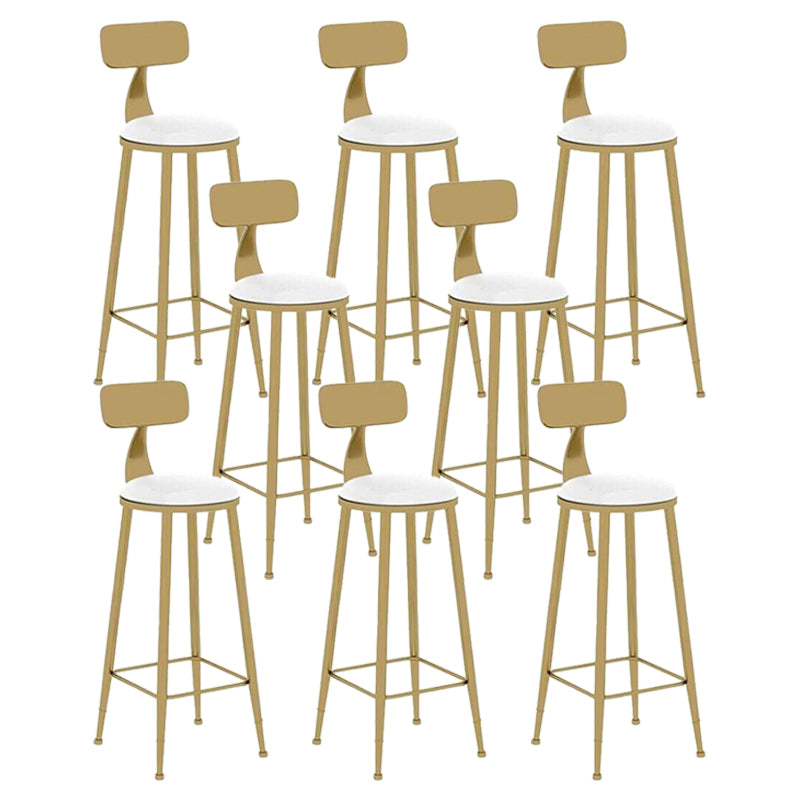 Nordic Style Leather Upholstered Barstool Gold Base Bar Stool for Living Room