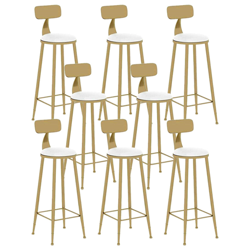 Nordic Style Leather Upholstered Barstool Gold Base Bar Stool for Living Room