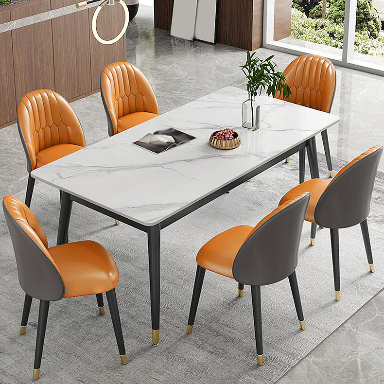 Modern Style Sintered Stone Top Dinette Set 1/2/5/7 Pieces Rectangular Dining Set