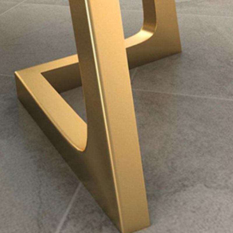 Glam Style Stone Round Dining Table with Gold Base for Living Room