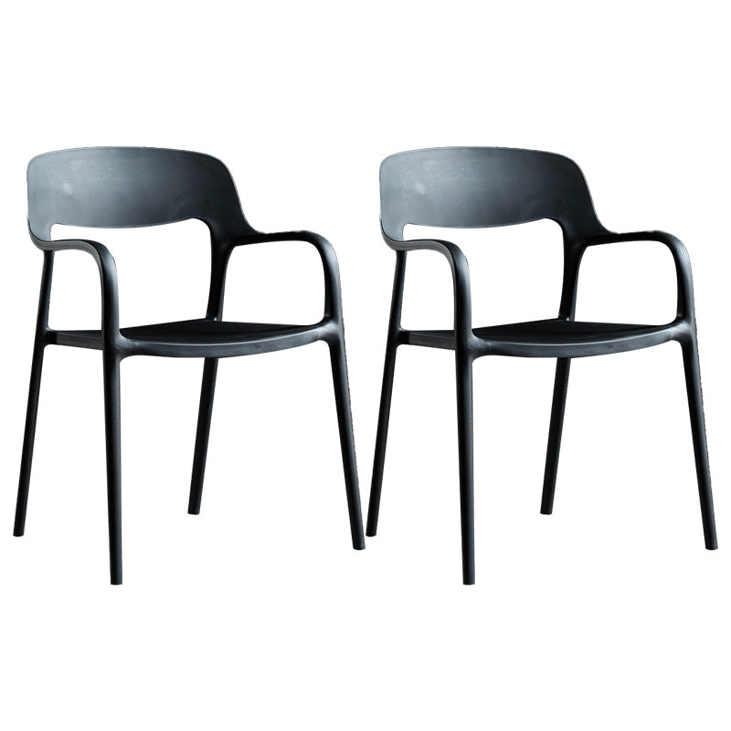 Plastic Contemporary Arm Chair Open Back Kitchen Dining Room Chair