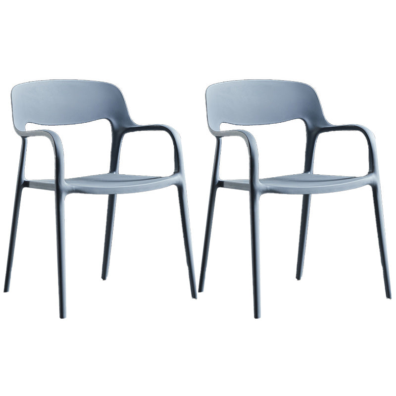 Plastic Contemporary Arm Chair Open Back Kitchen Dining Room Chair