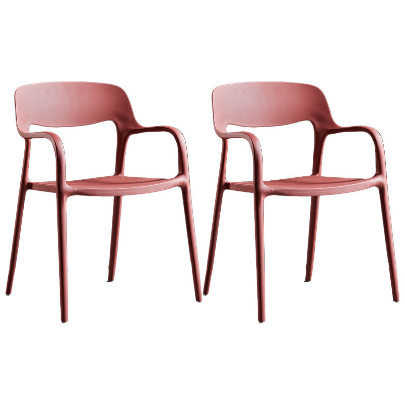 Plastic Contemporary Arm Chair Open Back Kitchen Dining Room Chair