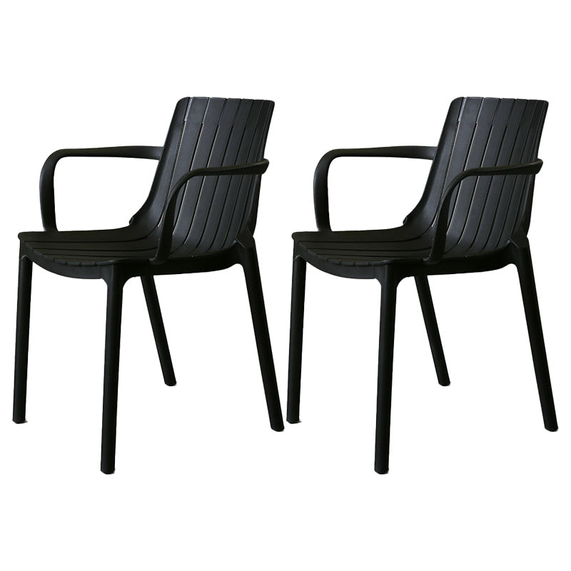 Plastic Contemporary Arm Chair Kitchen Dining Room Slat Back Chair