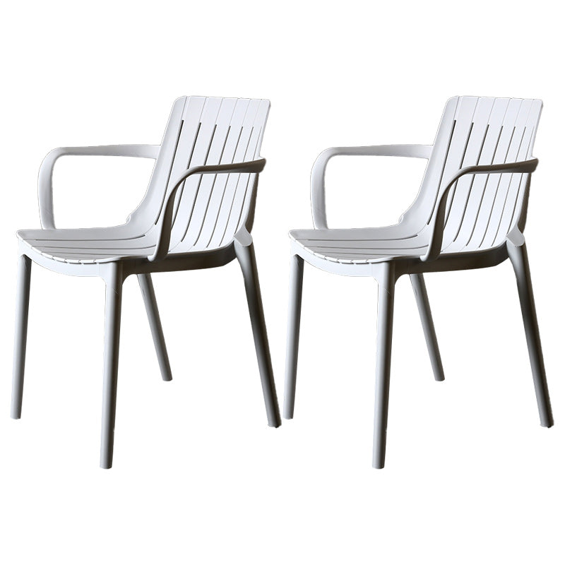 Plastic Contemporary Arm Chair Kitchen Dining Room Slat Back Chair