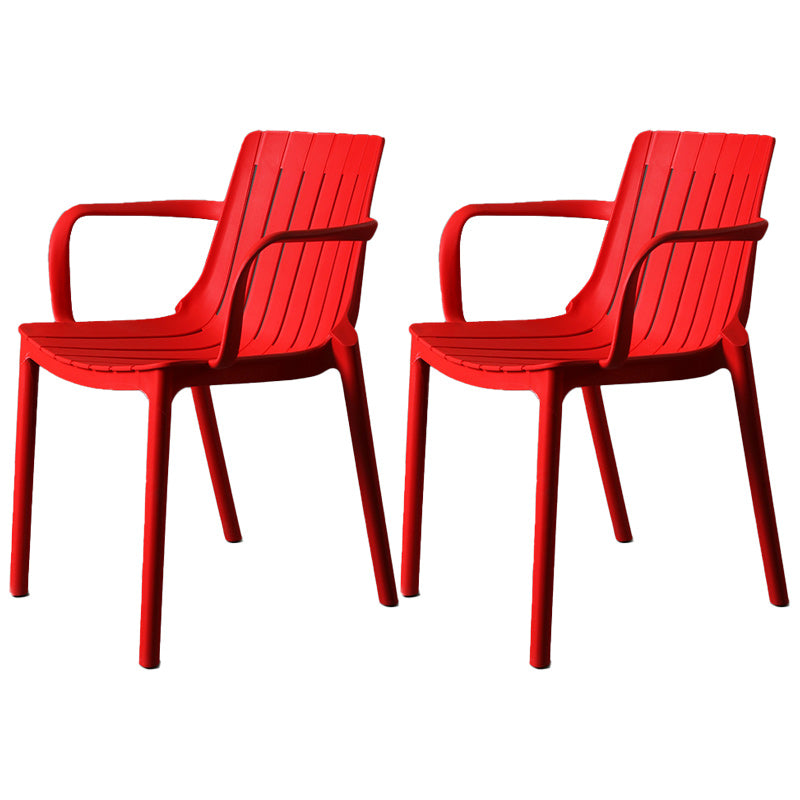 Plastic Contemporary Arm Chair Kitchen Dining Room Slat Back Chair