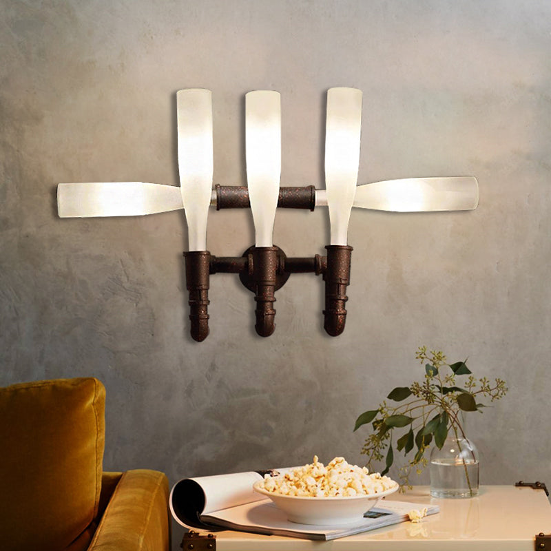 Industrieweinflasche Lampe 4/5-Bulb Frosted Glass Wall Montage Light in Rost für Esszimmer