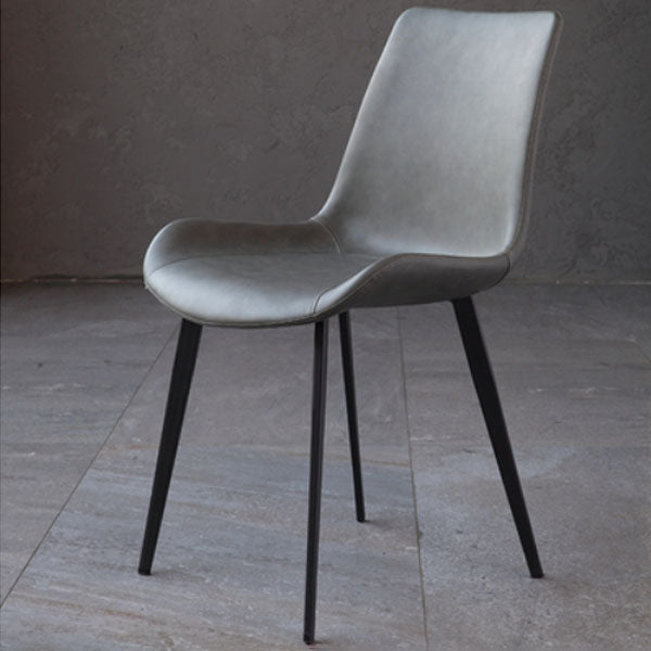 Armless Dining Chairs Industrial Faux Leather Kitchen Chairs for Dining Room