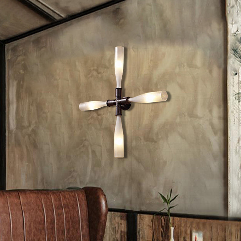 Industrieweinflasche Lampe 4/5-Bulb Frosted Glass Wall Montage Light in Rost für Esszimmer
