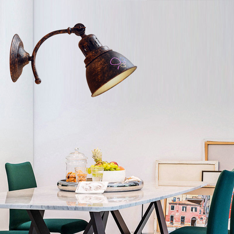 1 Lampenkuppel Schattenleuchte Lampe Industrial Schwarz/Rost Metall Wandmontiertes Licht für Esszimmer