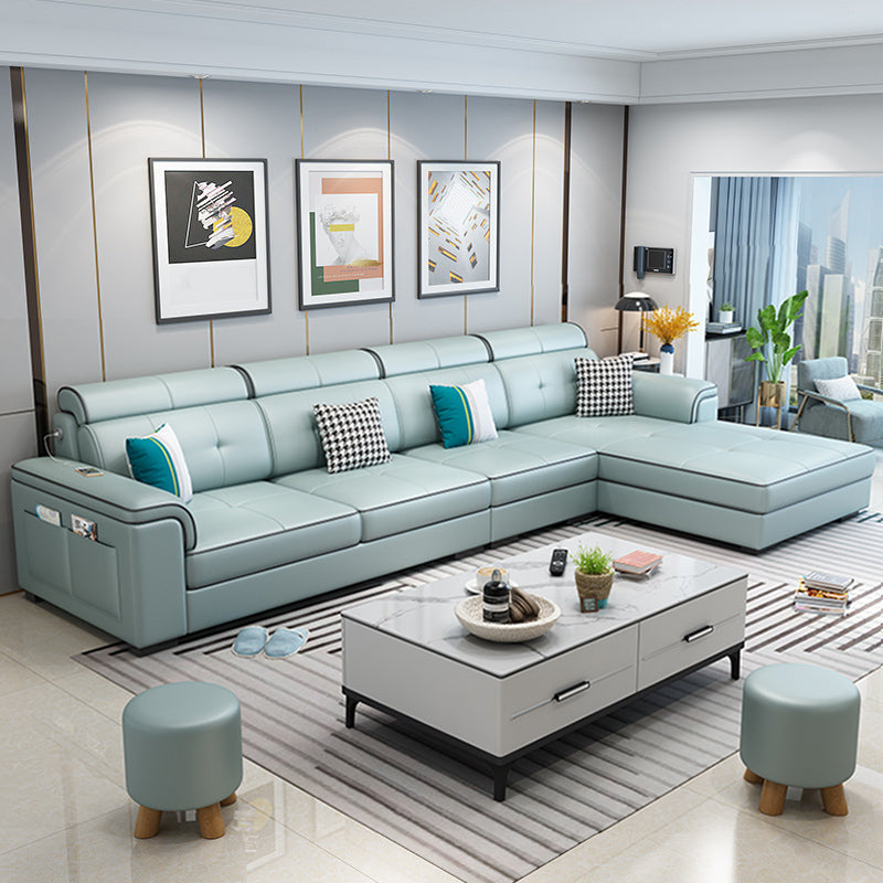 Scandinavian L-Shape Sectional with Pillow Top Arm for Living Room