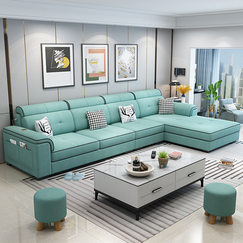 Scandinavian L-Shape Sectional with Pillow Top Arm for Living Room