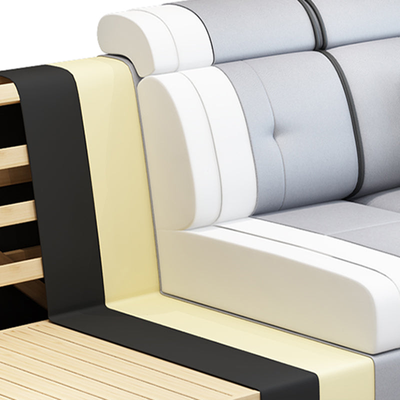 Scandinavian L-Shape Sectional with Pillow Top Arm for Living Room