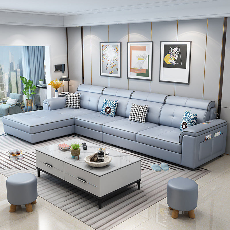 Scandinavian L-Shape Sectional with Pillow Top Arm for Living Room