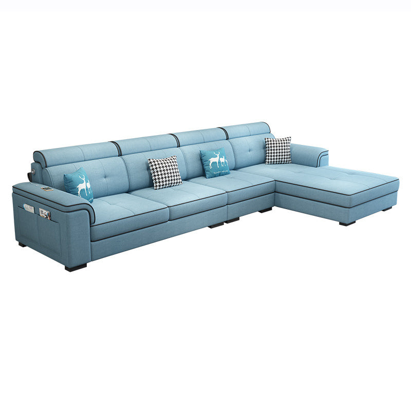Scandinavian L-Shape Sectional with Pillow Top Arm for Living Room
