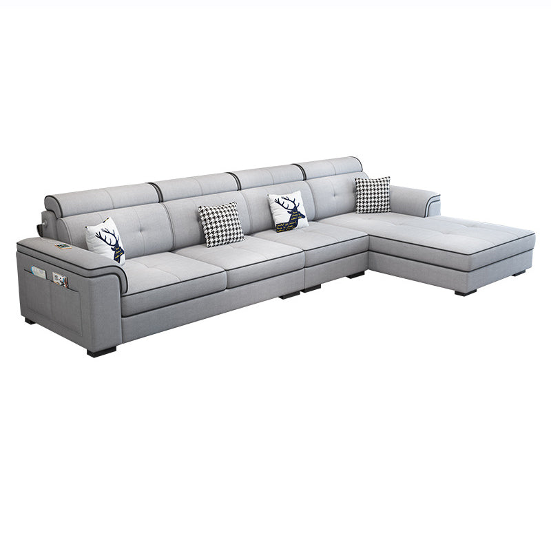 Scandinavian L-Shape Sectional with Pillow Top Arm for Living Room