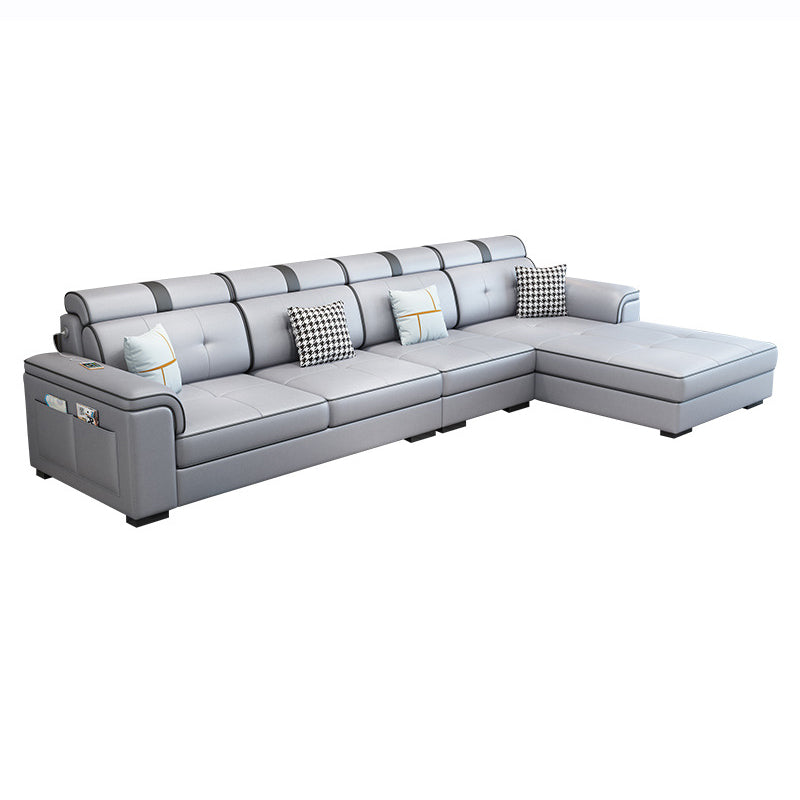 Scandinavian L-Shape Sectional with Pillow Top Arm for Living Room
